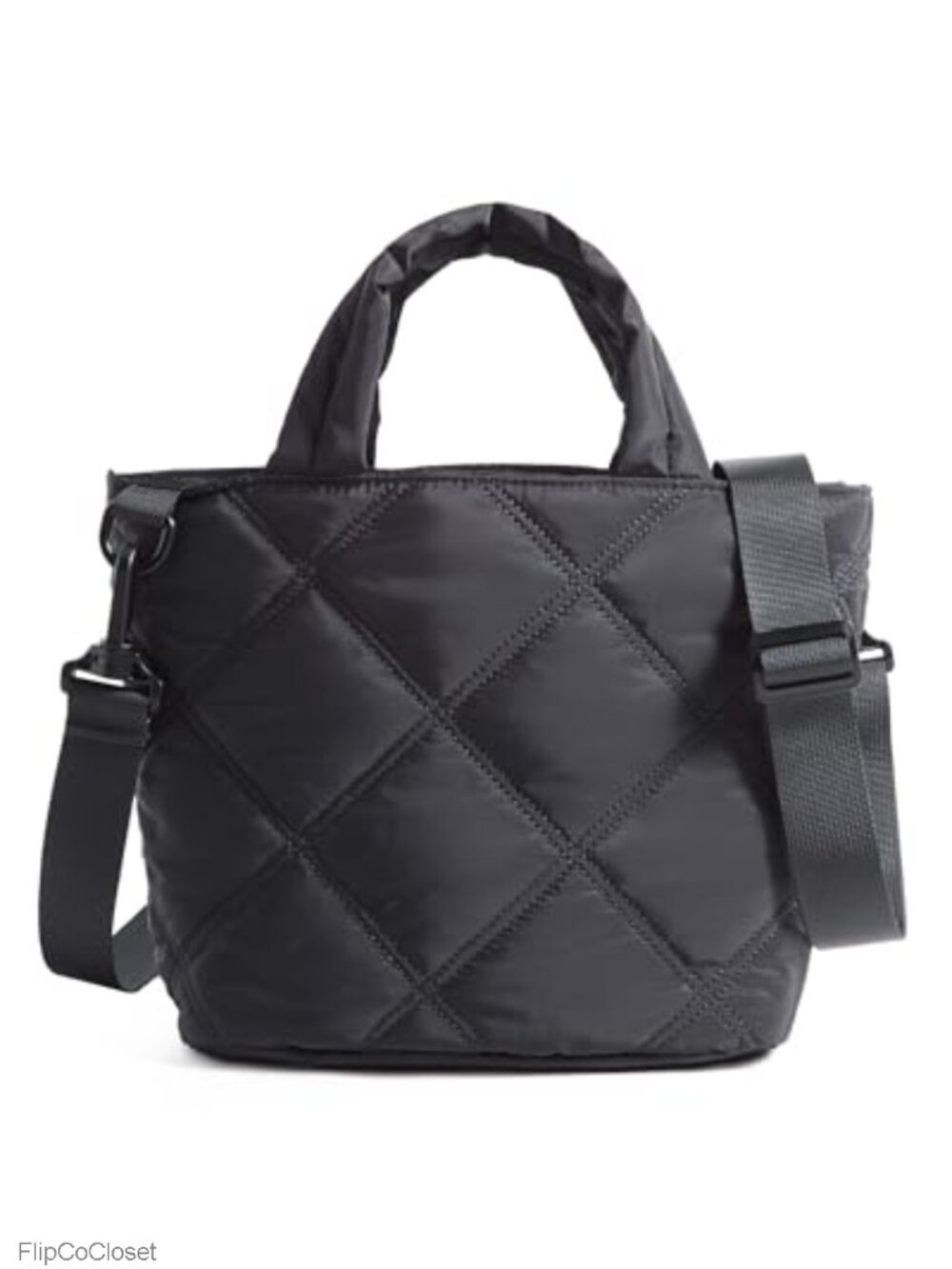 Quilted Puffer Crossbody Bag Lightweight Nylon Travel Purse